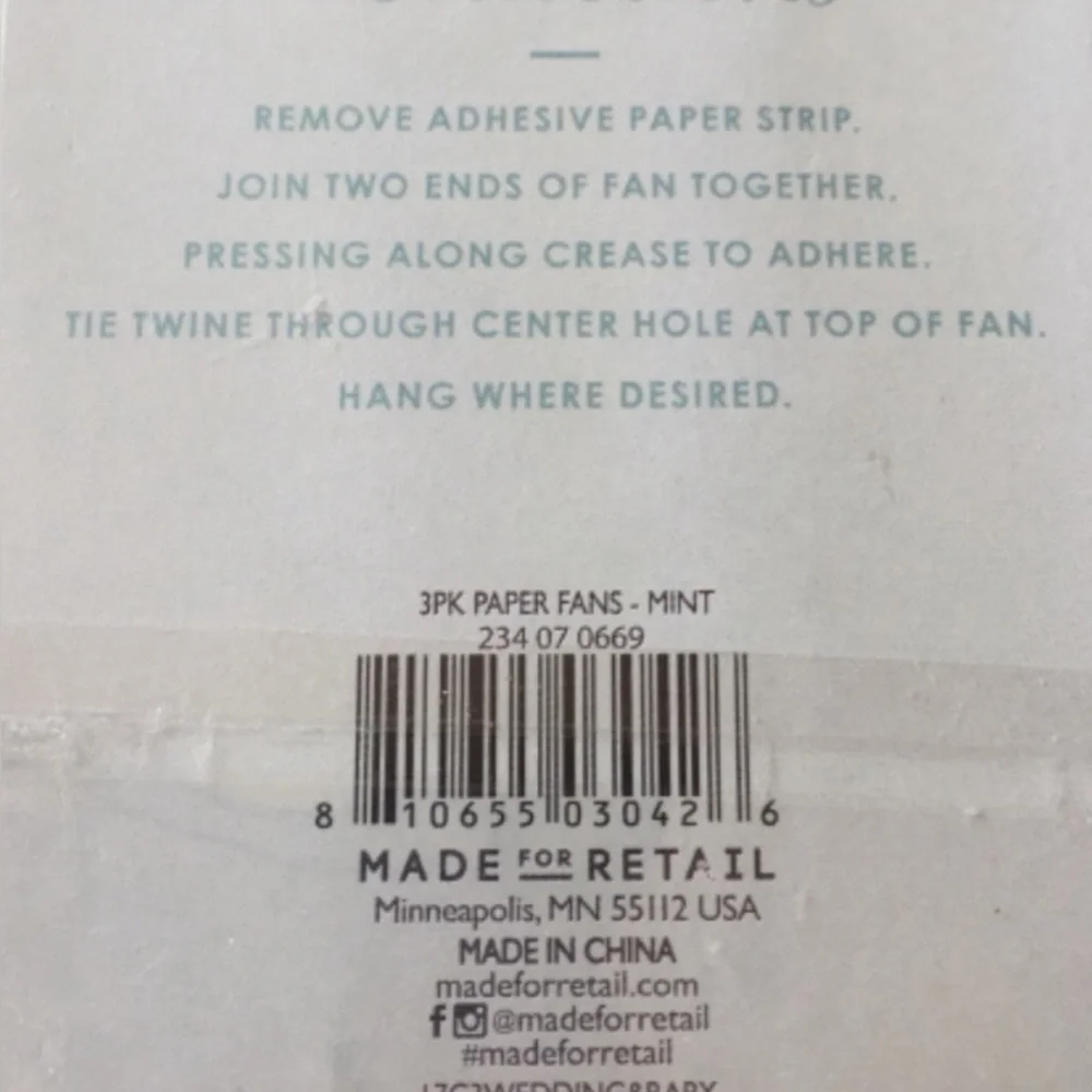 SPRITZ & MADE FOR RETAIL Party Bundle Paper Fans & Place Cards Pastel Colors